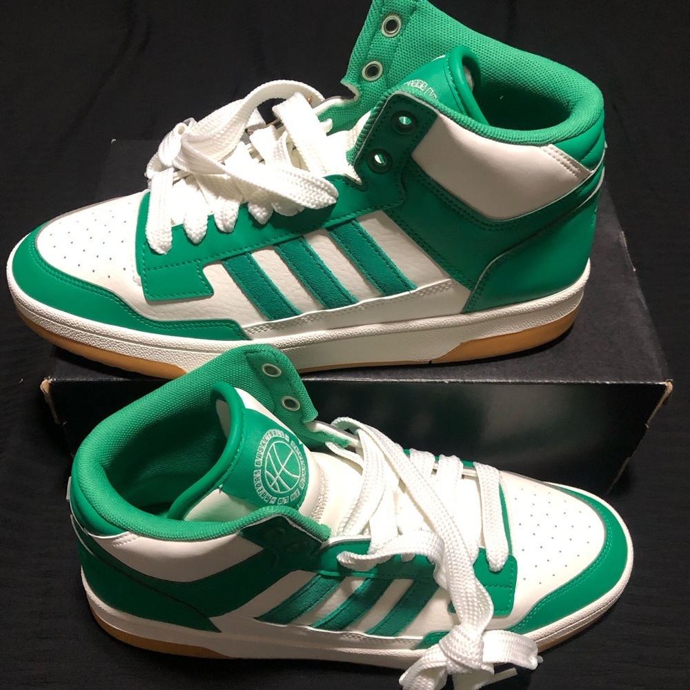 adidas Rapid Court Mid Green White Men's Sneakers Size 10 New Without Box JS2218